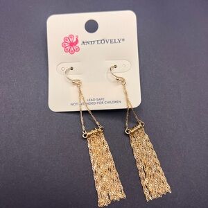 Gold Tassel diamond cut Earrings